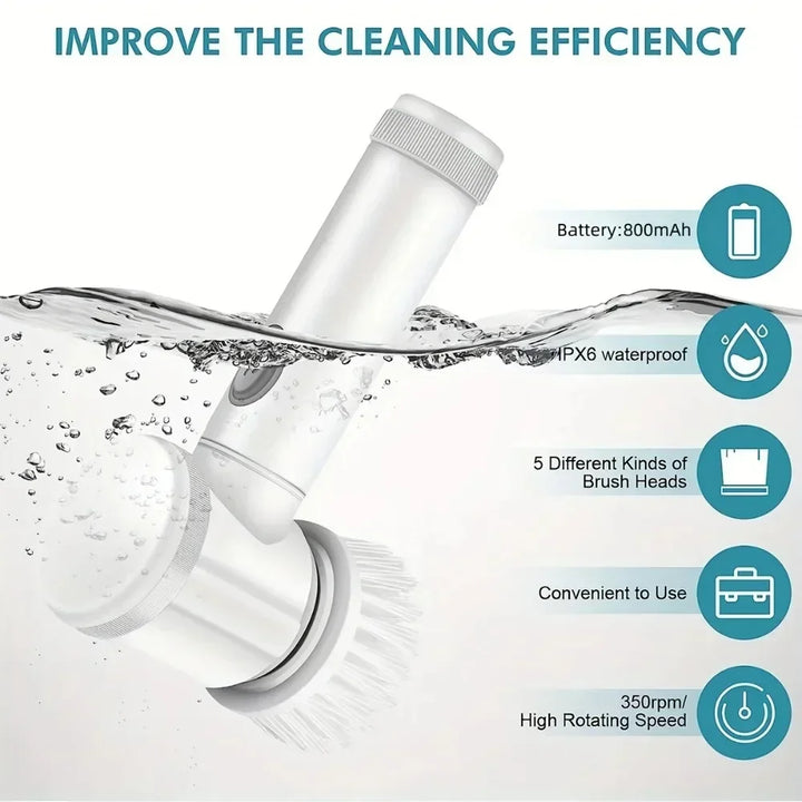 Smart  5 in 1 Electric Cleaning Brush for Bathroom and Kitchen