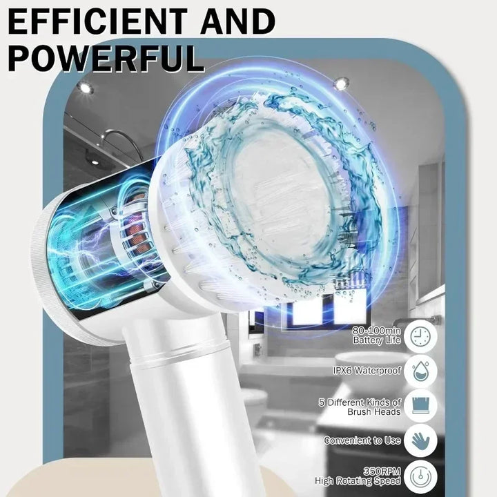 Smart  5 in 1 Electric Cleaning Brush for Bathroom and Kitchen